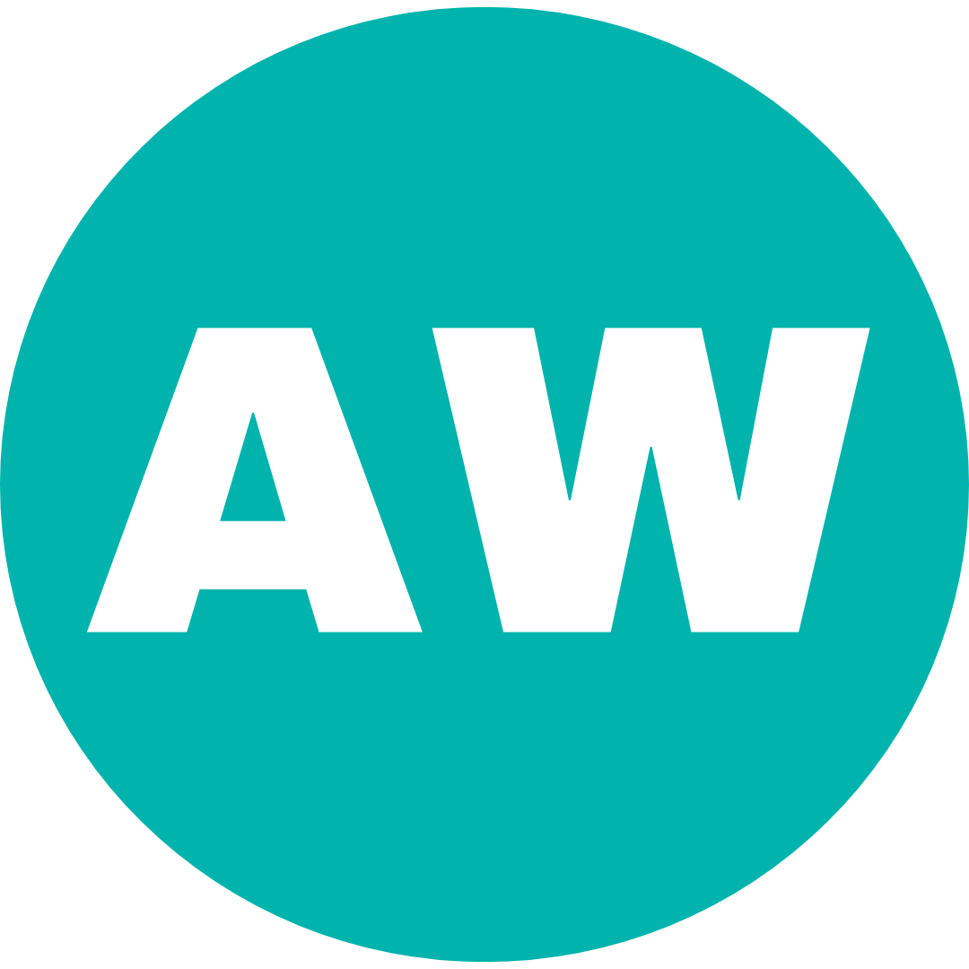Client testimonial avatar placeholder — initials AW