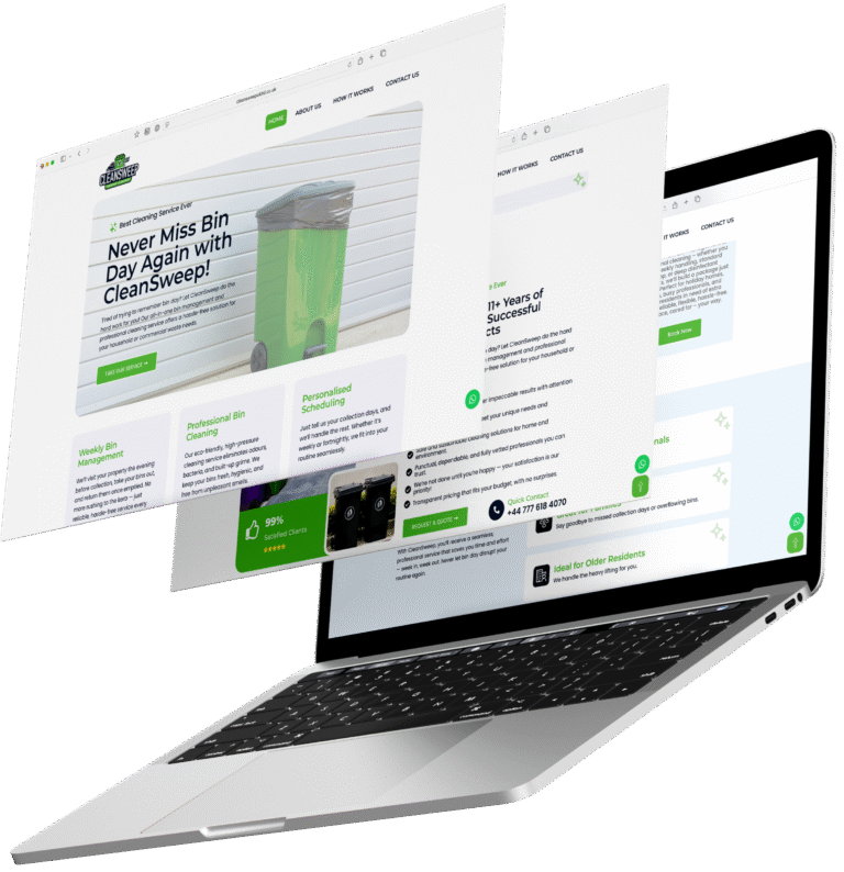 Healthcare website with appointment booking, services overview, and contact info