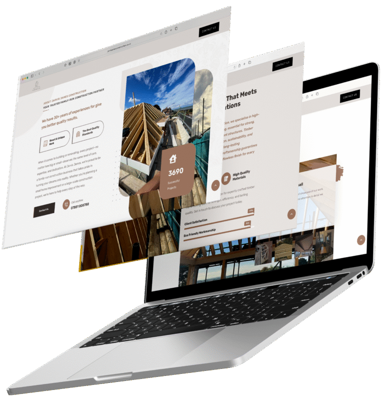 Contractor website with project gallery and local business service showcase