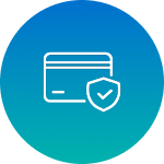 Secure online payment icon with credit card and shield symbol for ecommerce websites